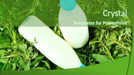  Presentation with milk - PPT theme enhanced with milk in bottles on grass background and a tawny brown colored foreground