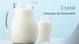  Presentation with milk - PPT layouts having milk-in-glass-and-jug background and a sky blue colored foreground