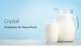  Presentation with milk - PPT layouts featuring milk-in-glass-and-jug background and a sky blue colored foreground