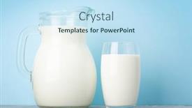  Presentation with milk - Slide set having milk-in-glass-and-jug background and a sky blue colored foreground