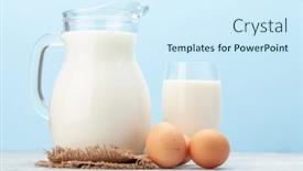  Presentation with milk - Cool new PPT theme with milk-in-glass-and-jug backdrop and a cool aqua colored foreground