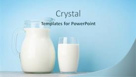  Presentation with milk - Presentation featuring milk-in-glass-and-jug background and a sky blue colored foreground