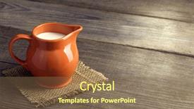  Presentation with white milk - Cool new PPT theme with milk in glass pitcher backdrop and a coral colored foreground