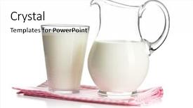 Presentation with cow milk - Presentation theme consisting of milk in glass background and a  colored foreground