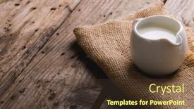  Presentation with healthy drink - Slide set featuring milk-in-jug-with-burlap background and a tawny brown colored foreground