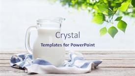  Presentation with milk - PPT theme featuring milk-in-pitcher-on-garden background and a sky blue colored foreground