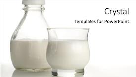  Presentation with white milk - Slide deck featuring milk jug and full glass background and a white colored foreground