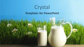  Presentation with milk - Audience pleasing slide set consisting of milk-jug-and-glass backdrop and a light blue colored foreground