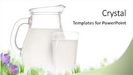  Presentation with white milk - Colorful slides enhanced with milk jug and glass backdrop and a white colored foreground