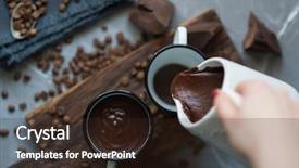  Presentation with chocolate milk - Presentation design consisting of hot chocolate pouring from milk background and a wine colored foreground