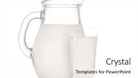  Presentation with white milk - Colorful slide set enhanced with milk jug with glass backdrop and a white colored foreground