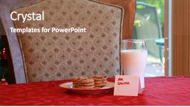  Presentation with cookie - Audience pleasing PPT theme consisting of milk left out for santa backdrop and a  colored foreground