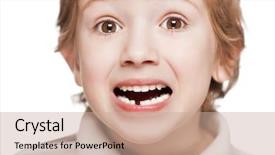  Presentation with mouth tooth - Slide set enhanced with milk or temporary tooth fall background and a coral colored foreground
