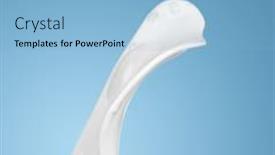  Presentation with milk splash - Beautiful presentation theme featuring milk or white liquid splash on blue background isolated backdrop and a light blue colored foreground