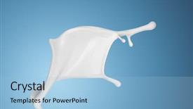  Presentation with milk splashing - Colorful presentation enhanced with milk or white liquid splash backdrop and a light blue colored foreground