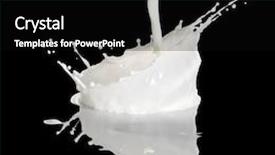  Presentation with black liquid - Beautiful presentation theme featuring milk or white liquid splash isolated on black background backdrop and a black colored foreground