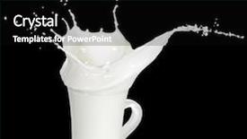  Presentation with black liquid - PPT theme with milk or white liquid splash isolated on black background background and a black colored foreground