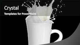  Presentation with black liquid - Colorful slides enhanced with milk or white liquid splash isolated on black background backdrop and a black colored foreground