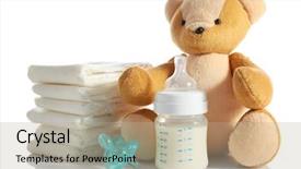  Presentation with diaper - Amazing PPT theme having milk pile of diaper backdrop and a mint green colored foreground