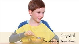  Presentation with floral border over white - Beautiful presentation featuring milk poured cereal - little boy breakfast isolated backdrop and a  colored foreground