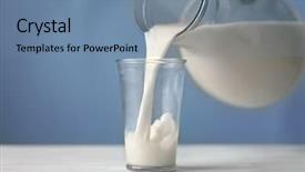 Presentation with milk - Beautiful PPT theme featuring milk pouring from a jug backdrop and a seafoam green colored foreground
