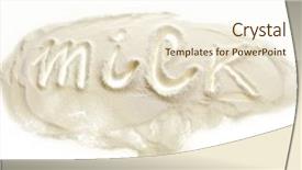  Presentation with milk protein - PPT theme having milk powder drink background and a cream colored foreground