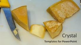  Presentation with cheese - Presentation theme featuring milk price - assorted cheese board background and a  colored foreground