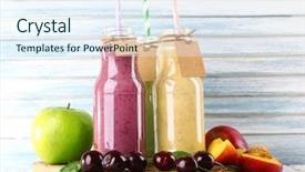  Presentation with smoothie - Audience pleasing presentation theme consisting of milk price - bottles of delicious smoothie backdrop and a sky blue colored foreground