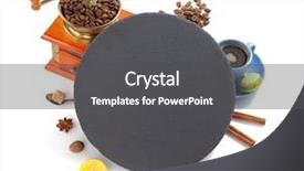  Presentation with coffee - PPT theme featuring milk price - coffee set isolated at white background and a  colored foreground