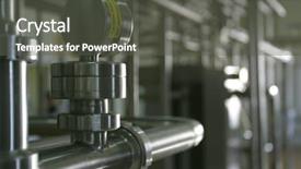  Presentation with industrial valve - Colorful presentation theme enhanced with milk production - industrial stainless steel pipe work backdrop and a dark gray colored foreground