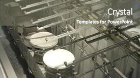  Presentation with cheese - Presentation theme having milk production - interior of a cheese factory background and a gray colored foreground