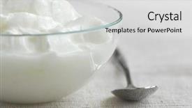  Presentation with fresh strawberry glass of berry - Slides having milk protein - fresh yogurt served background and a light gray colored foreground