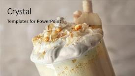  Presentation with milkshake - Presentation design having milk shake - delicious banana milkshake with sweets background and a mint green colored foreground