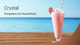  Presentation with cocktail - PPT layouts enhanced with milk shake - glass of delicious cocktail background and a cool aqua colored foreground