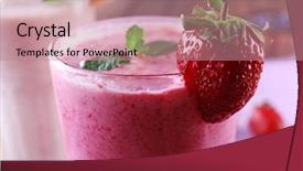  Presentation with smoothie - Beautiful theme featuring milk shake - glasses of fresh cold smoothie backdrop and a coral colored foreground