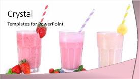  Presentation with smoothie - Colorful presentation enhanced with milk shake - glasses of fresh cold smoothie backdrop and a white colored foreground