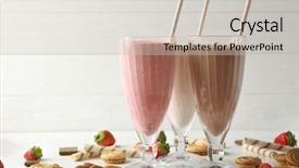  Presentation with sweets - Colorful theme enhanced with milk shake - tasty cocktails with berries backdrop and a light gray colored foreground