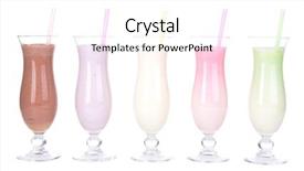  Presentation with yogurt fruits milk shake - Presentation theme consisting of milk shakes isolated on white background and a white colored foreground