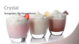  Presentation with white milk - Beautiful presentation design featuring strawberry chocolate vanilla drink - milk shakes on white background backdrop and a white colored foreground