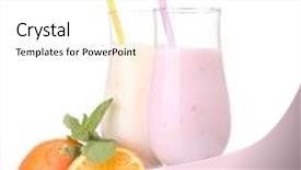  Presentation with white milk - Slide set having milk shakes with fruits isolated background and a white colored foreground