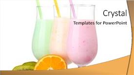  Presentation with white milk - Beautiful theme featuring milk shakes with fruits isolated backdrop and a white colored foreground