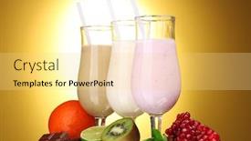  Presentation with chocolate milk - Audience pleasing presentation theme consisting of milk-shakes-with-fruits backdrop and a blonde colored foreground