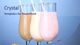  Presentation with chocolate milk - Colorful presentation design enhanced with liquid diet - milk shakes with fruits backdrop and a sky blue colored foreground