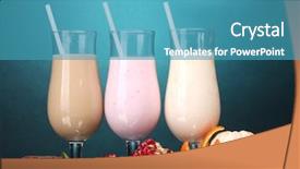  Presentation with chocolate milk - Cool new theme with fruits and chocolate on blue backdrop and a teal colored foreground