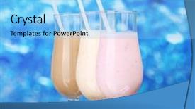  Presentation with chocolate milk - PPT theme with chocolate on blue background background and a light blue colored foreground