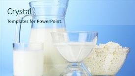 Presentation with milk dairy cheese yogurt sour - Slides with milk sour cream and cottage background and a cool aqua colored foreground