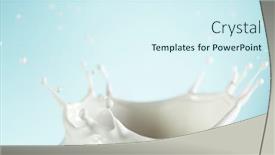  Presentation with milk splash - PPT theme having milk-splash-in-crown-shape background and a sky blue colored foreground