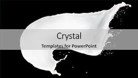  Presentation with milk splash - Slide deck having milk splash isolated on black background and a light gray colored foreground