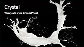  Presentation with milk splashing - Cool new presentation with milk splash isolated on black backdrop and a black colored foreground