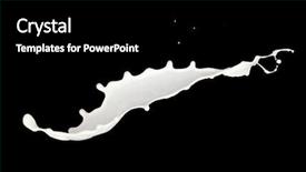  Presentation with milk splash - Beautiful presentation theme featuring milk splash isolated on black backdrop and a black colored foreground